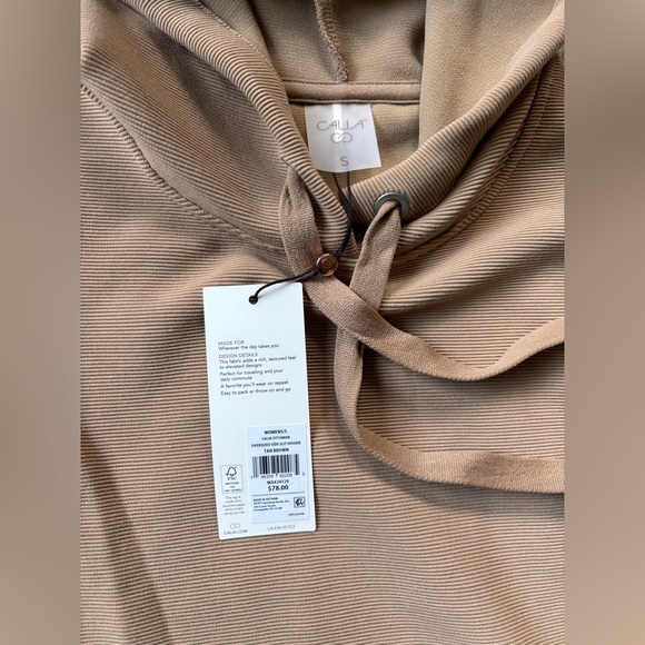 CALIA Women’s SMALL Oversized Hoodie – Tan/Brown – New With Tags - Picture 5 of 5